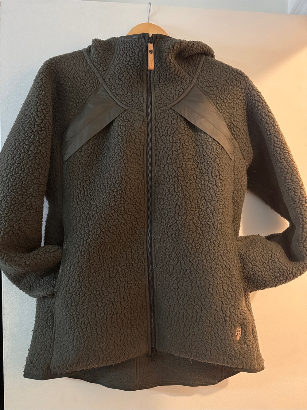 Women’s Olive Green Sherpa Zip-Up Jacket
